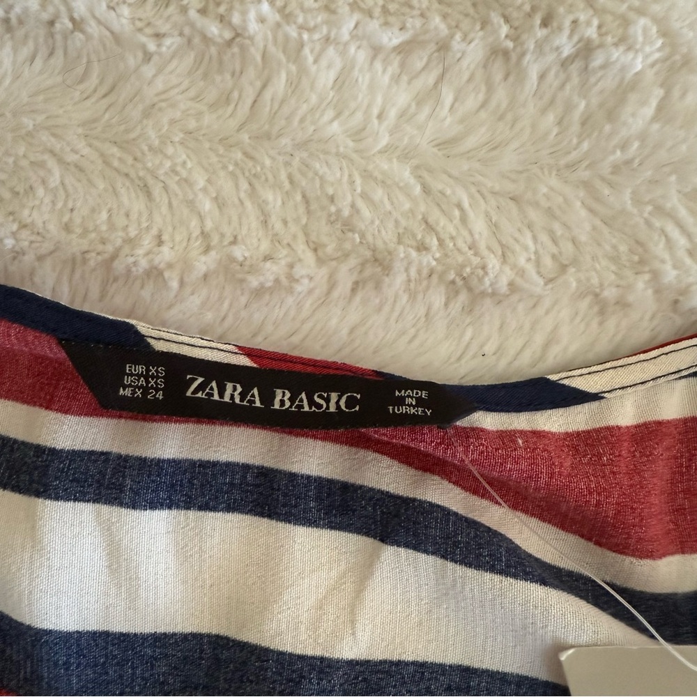 ZARA Striped V-Neck Top - Picture 12 of 13
